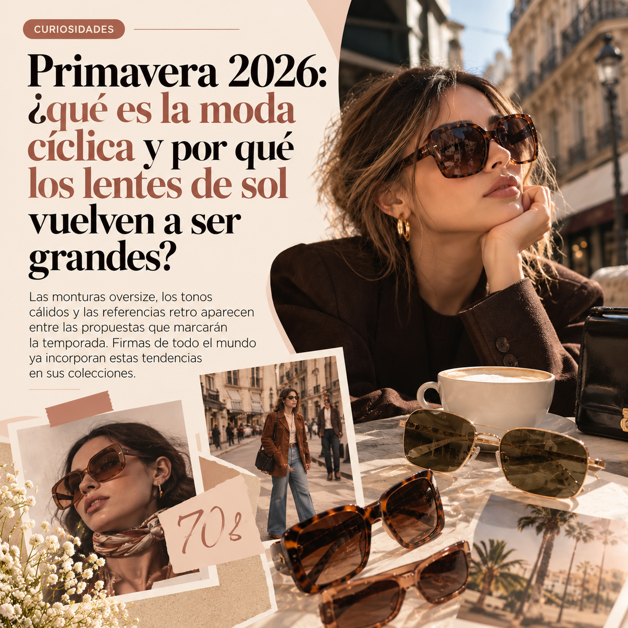 Los lentes gigantes están de vuelta: el estilo retro conquista la primavera